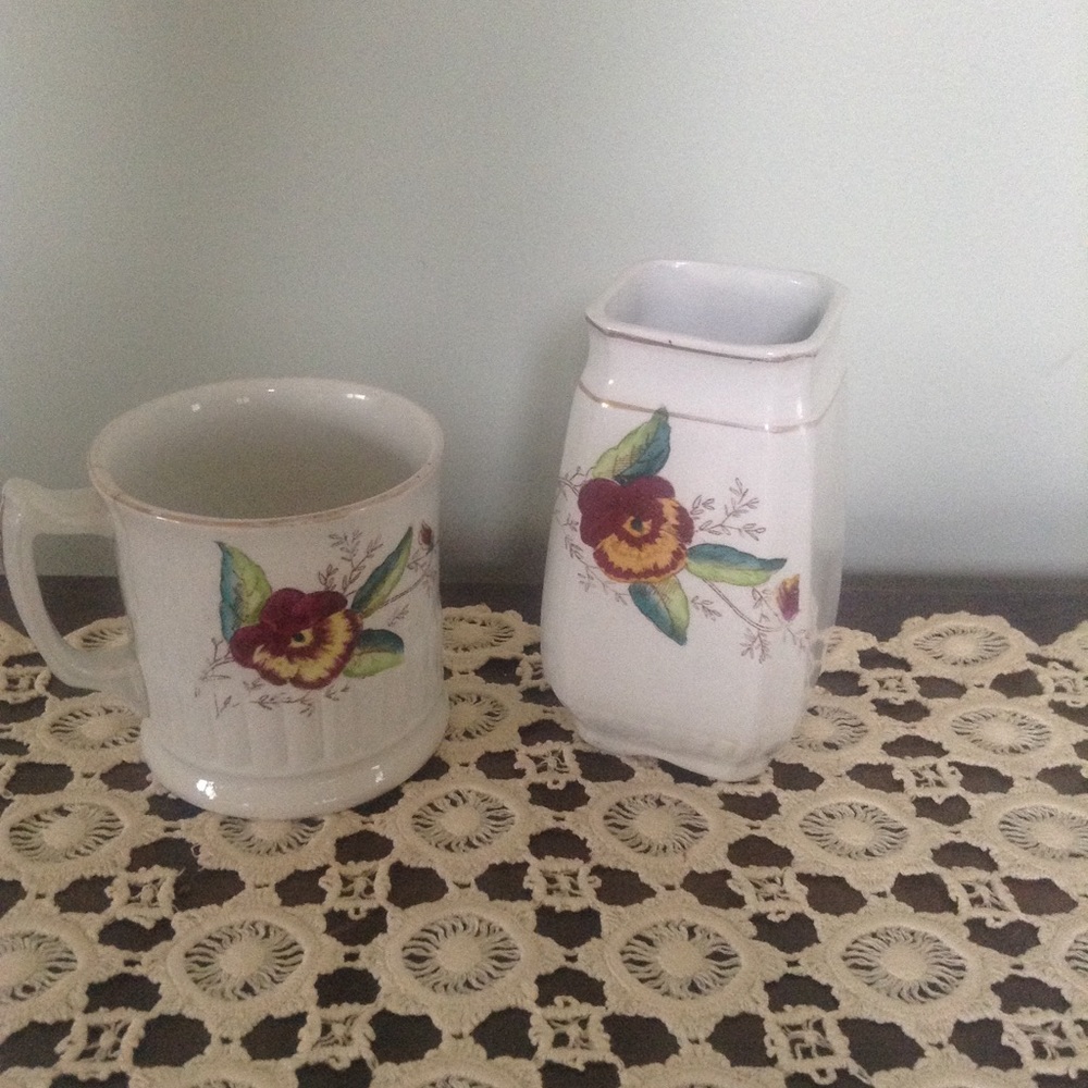 Vintage Wood& Son Vase & Cup Ironstone